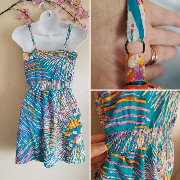 AKIRA multicolor starburst strap Dress small - Picture 7 of 9